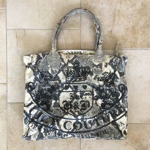 Juicy Couture Snake Print Tote with Sparkle Logo